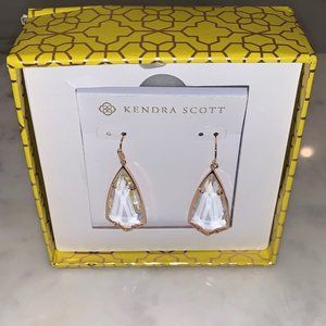 Kendra Scott Faceted Glass Rose Gold Earrings